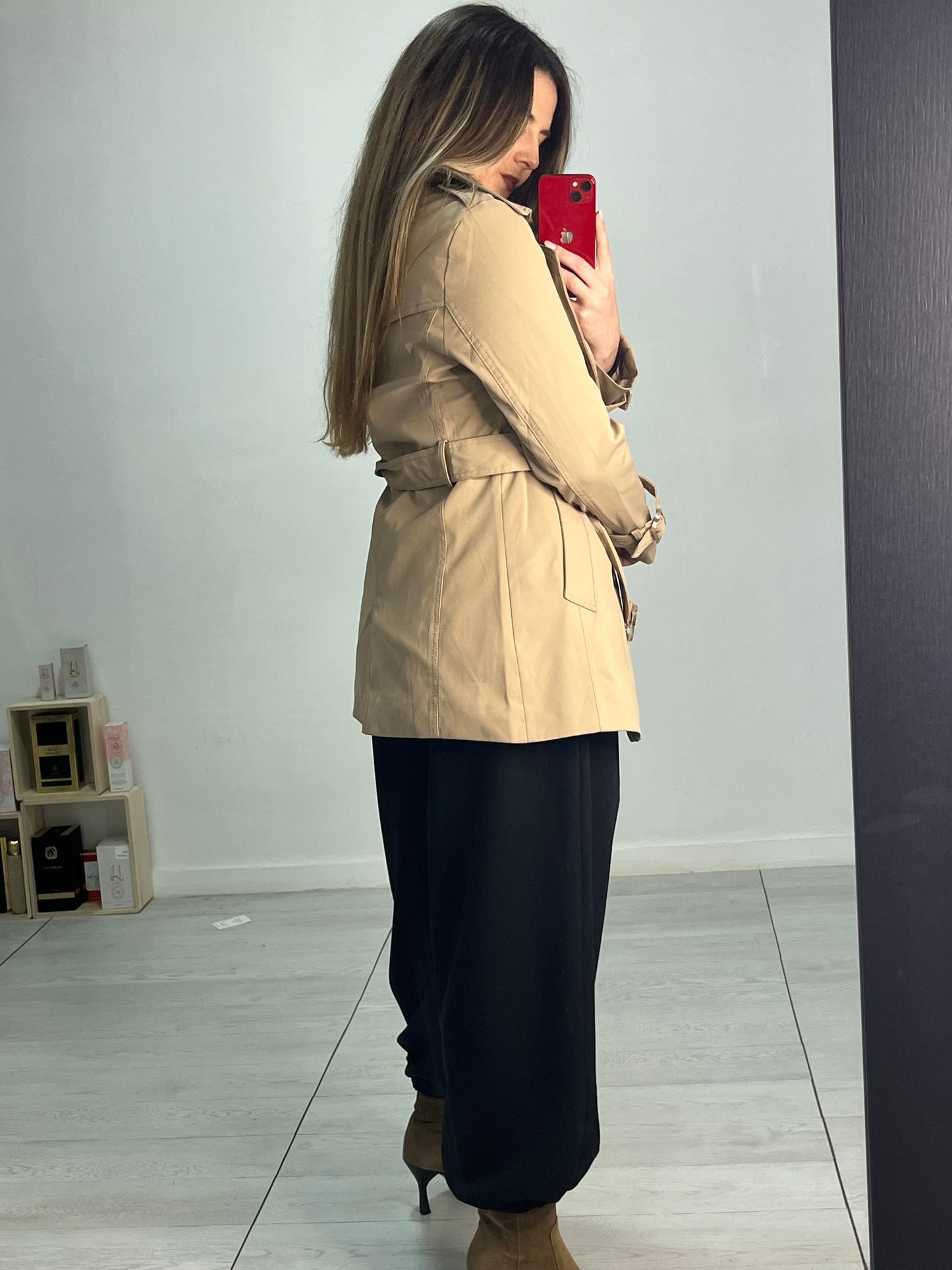 Gabardina forrada Camel