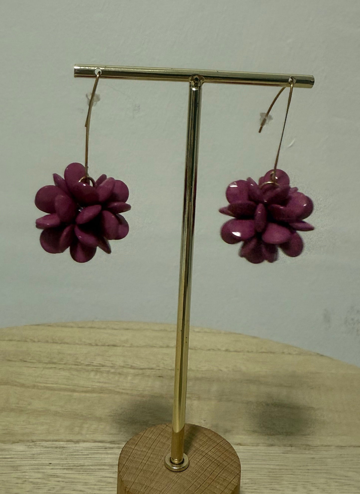 Pendientes flor fucsia