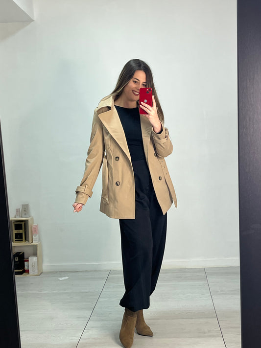 Gabardina forrada Camel