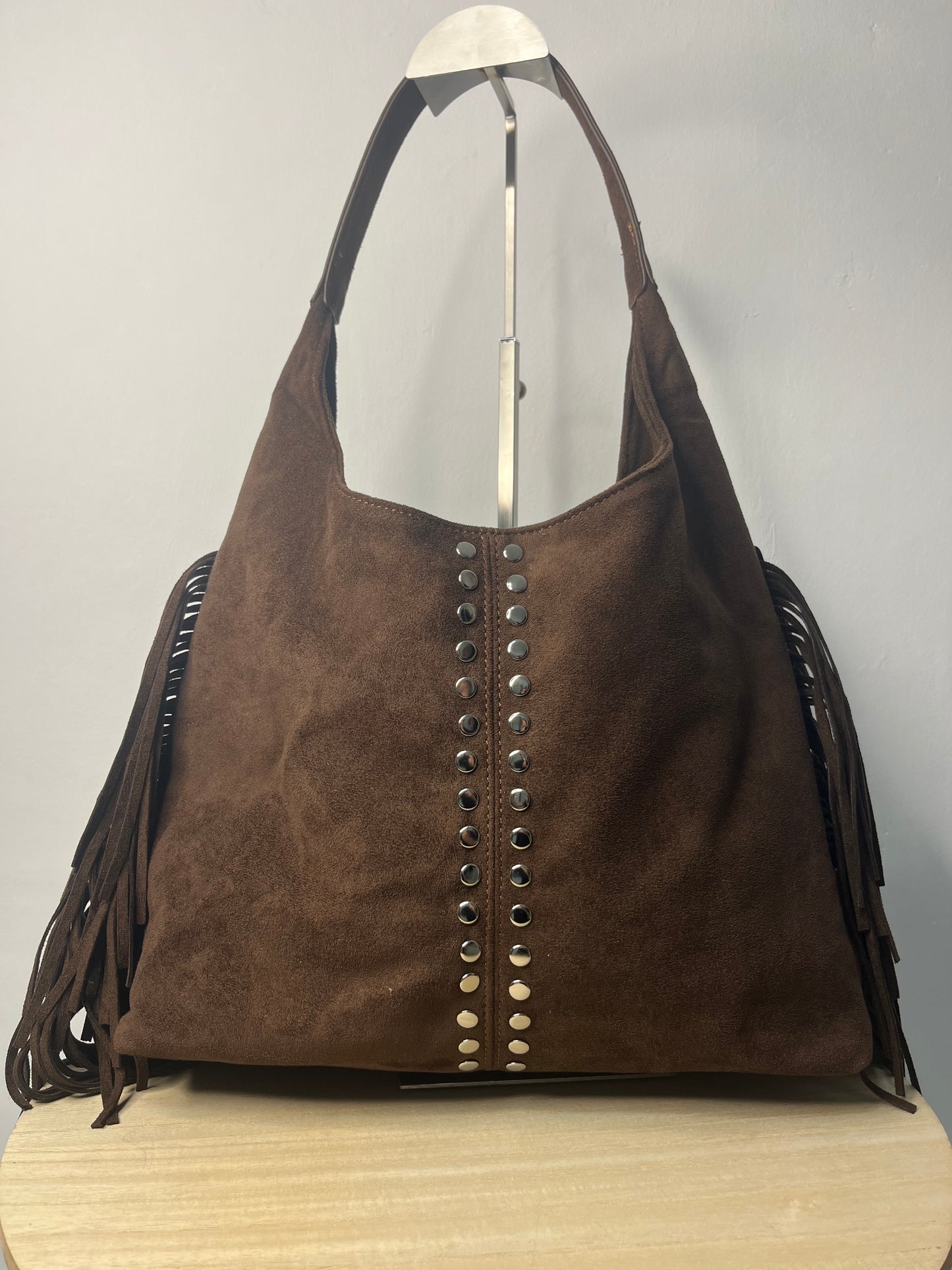 Bolso flecos chocolate