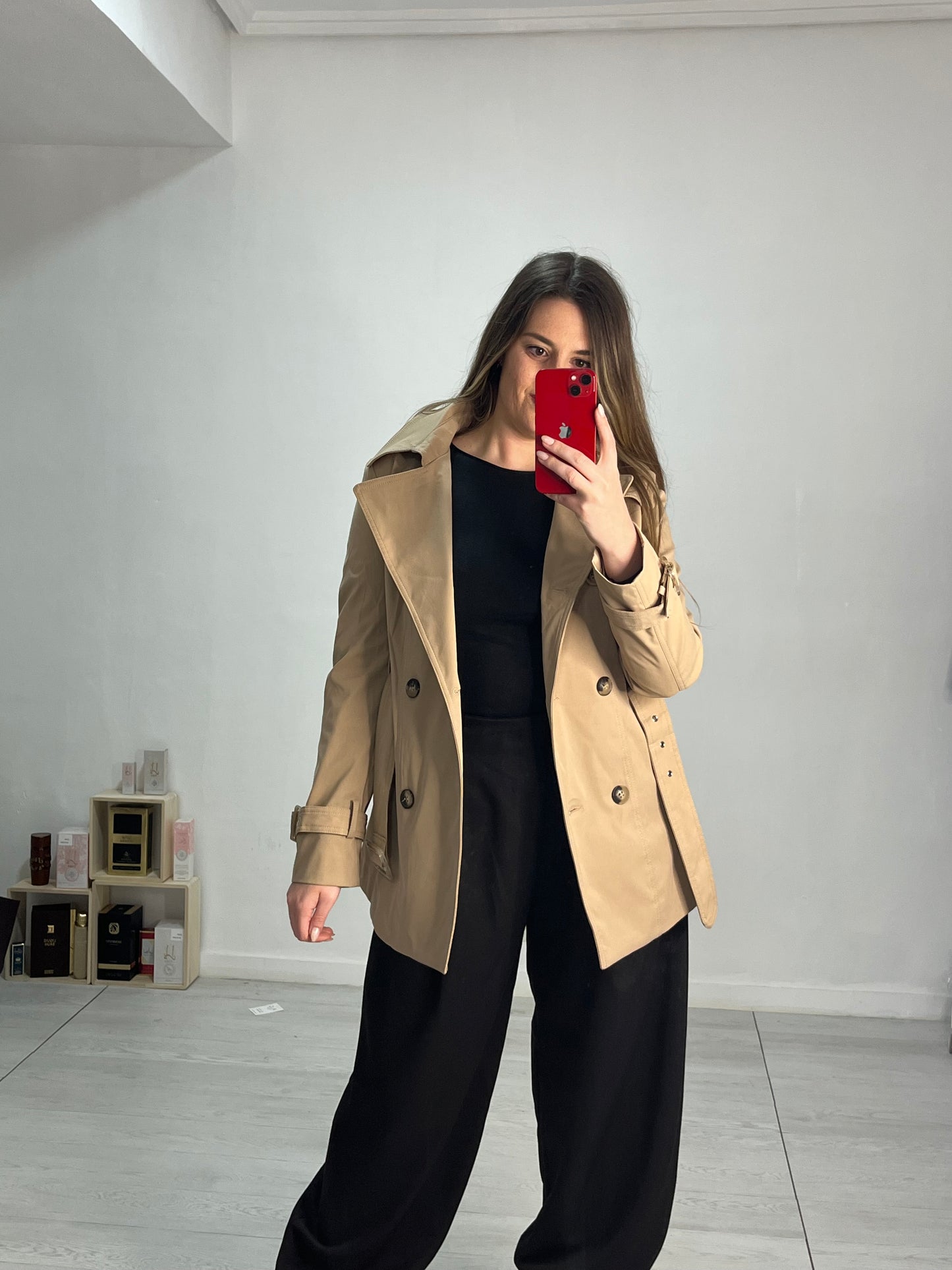 Gabardina forrada Camel