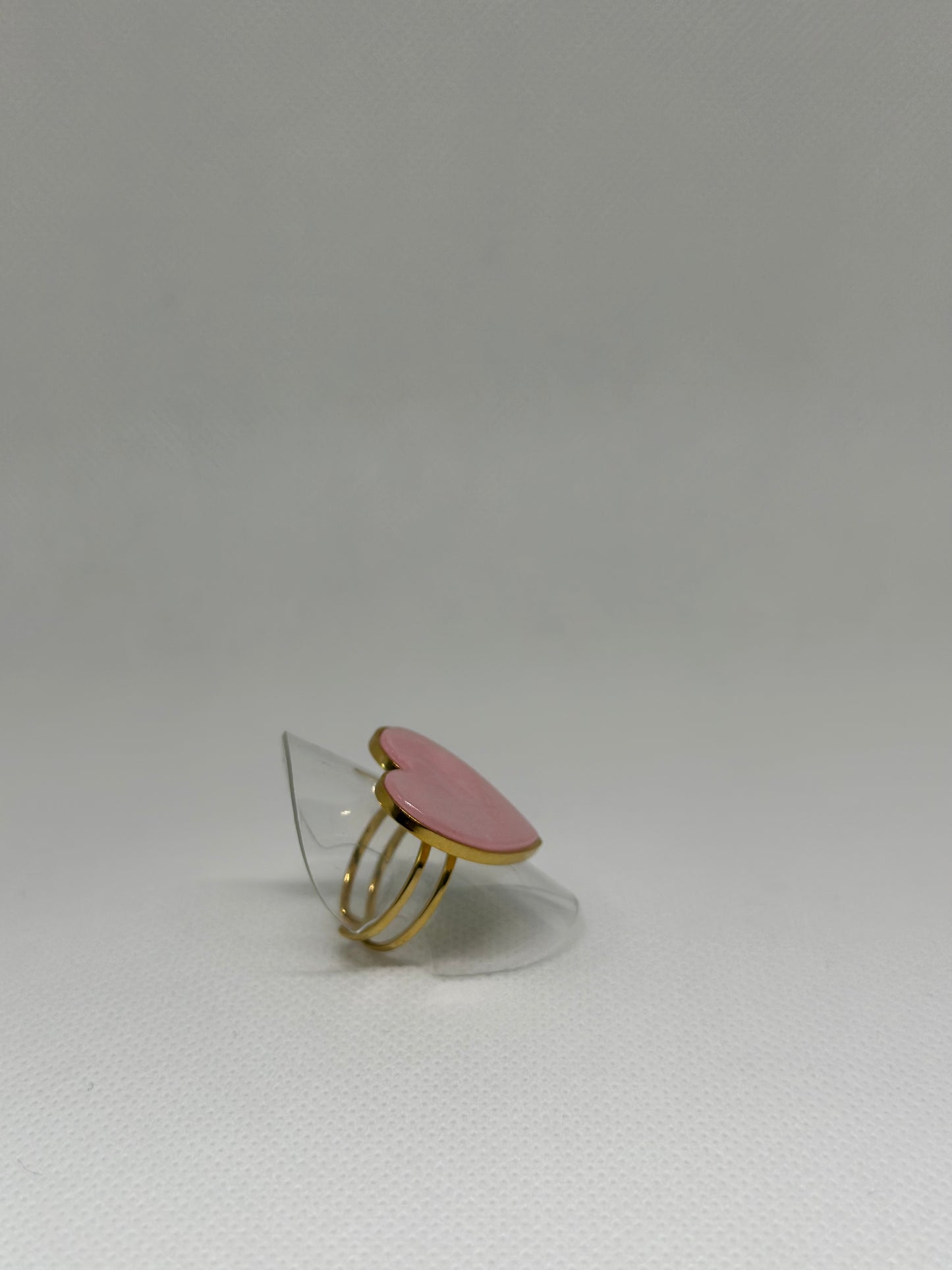 Anillo corazón rosa