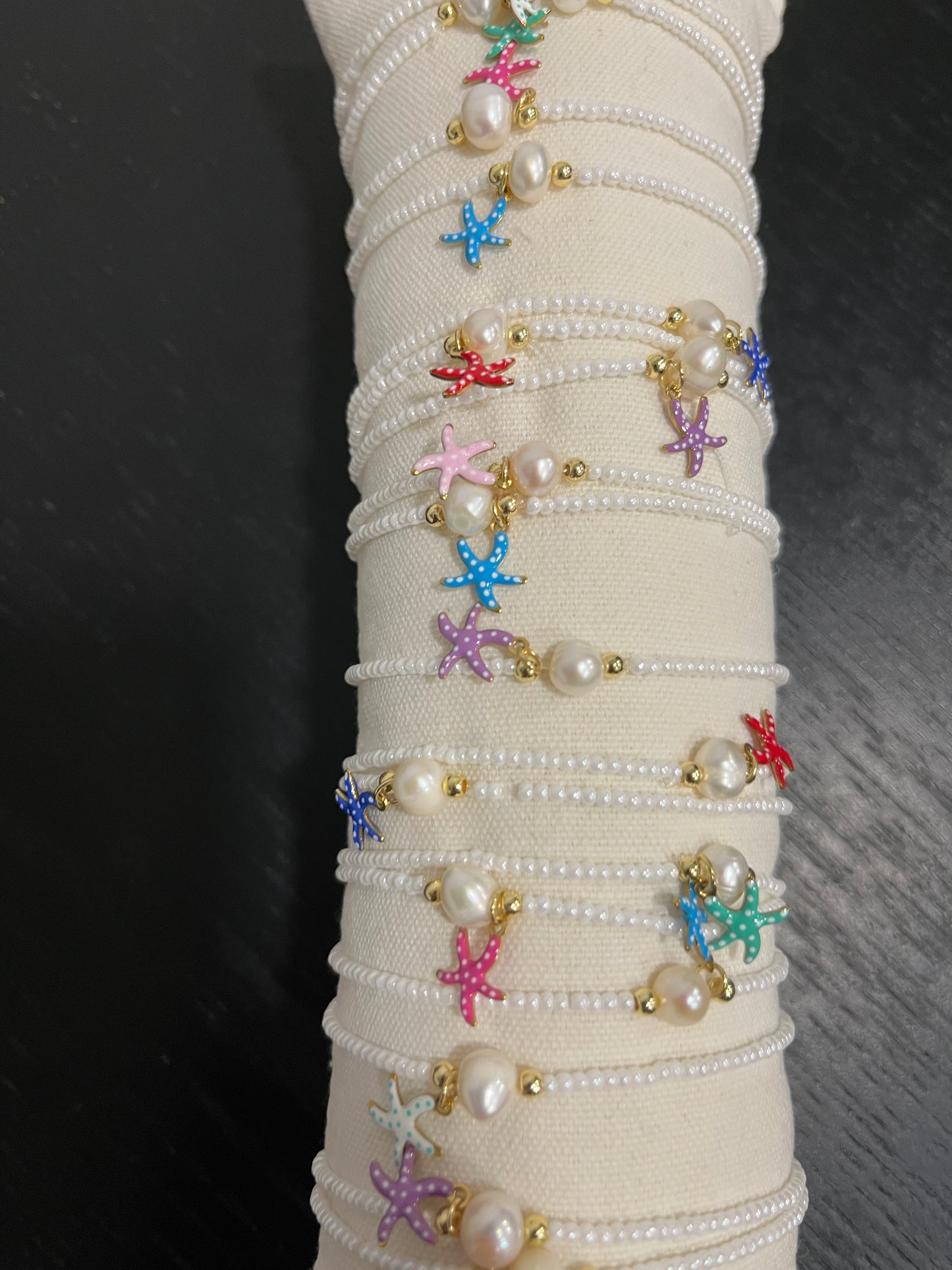 Pulsera bolitas estrella mar
