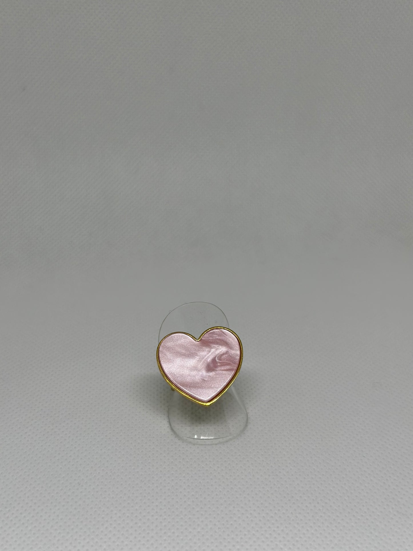 Anillo corazón rosa