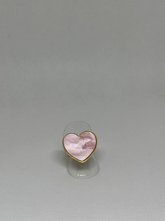 Anillo corazón rosa